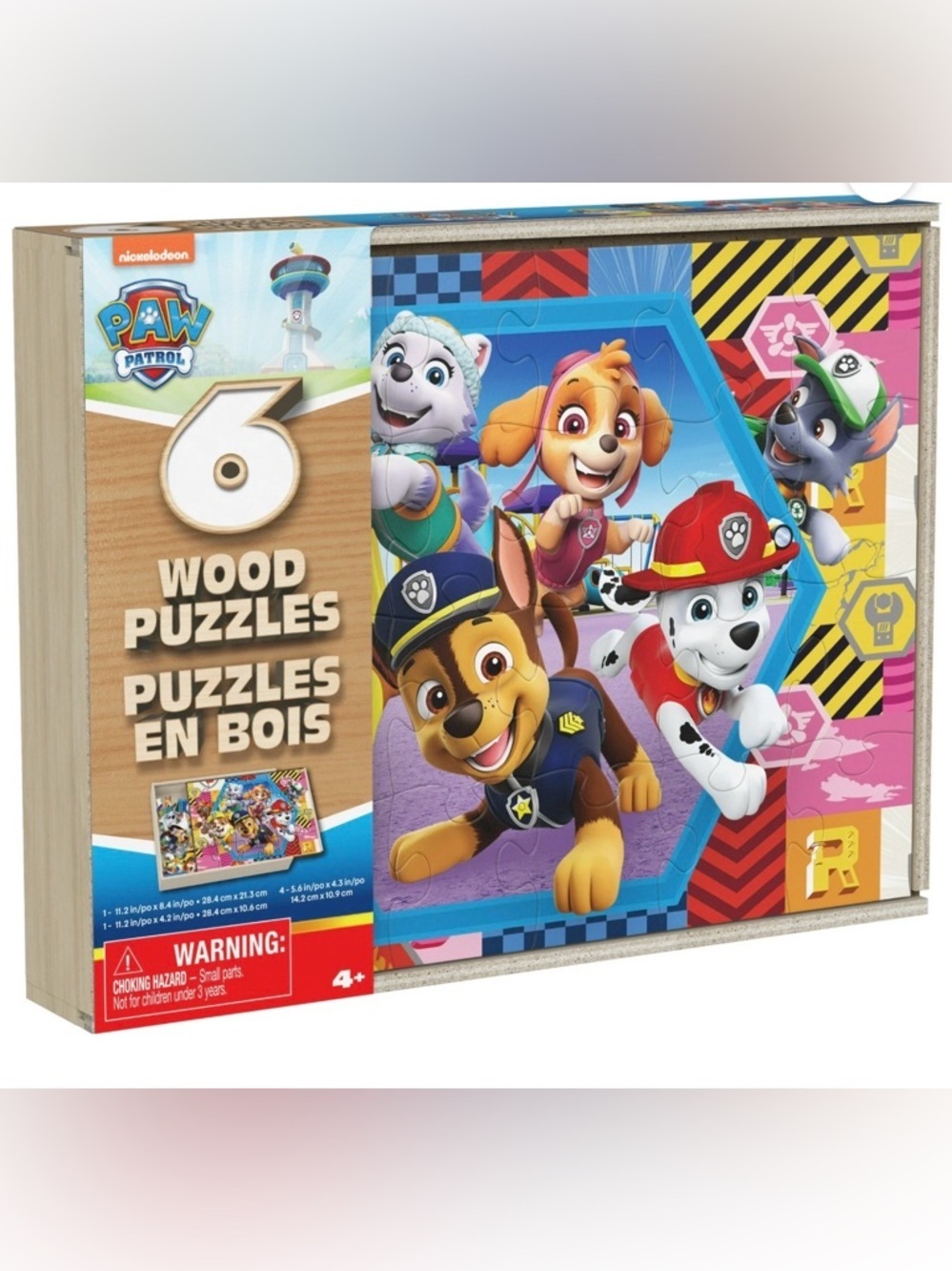 PAW Patrol, 6 Jigsaw Puzzles in Wooden Storage Box, Ages 3+ - Picture 5 of 10